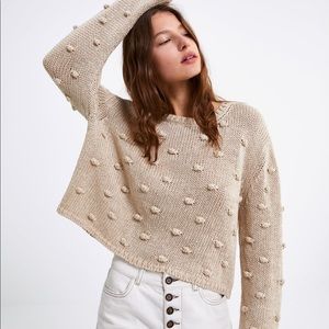 Zara blogger beige cream sweater S